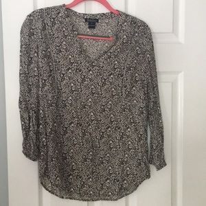 Lucky Brand Floral 3/4 Sleeve Blouse